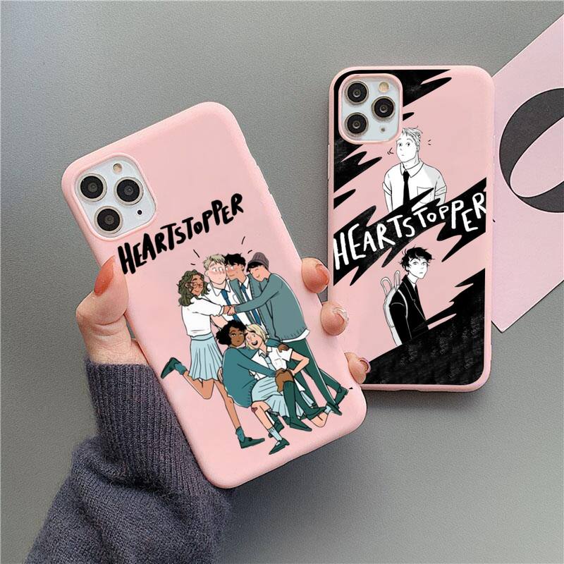 New Movie Heartstopper LGTB Phone Case For iphone 13 12 11 Pro Max Mini XS 8 7 6 6S Plus X SE 2022 XR Candy Pink Silicone Cover