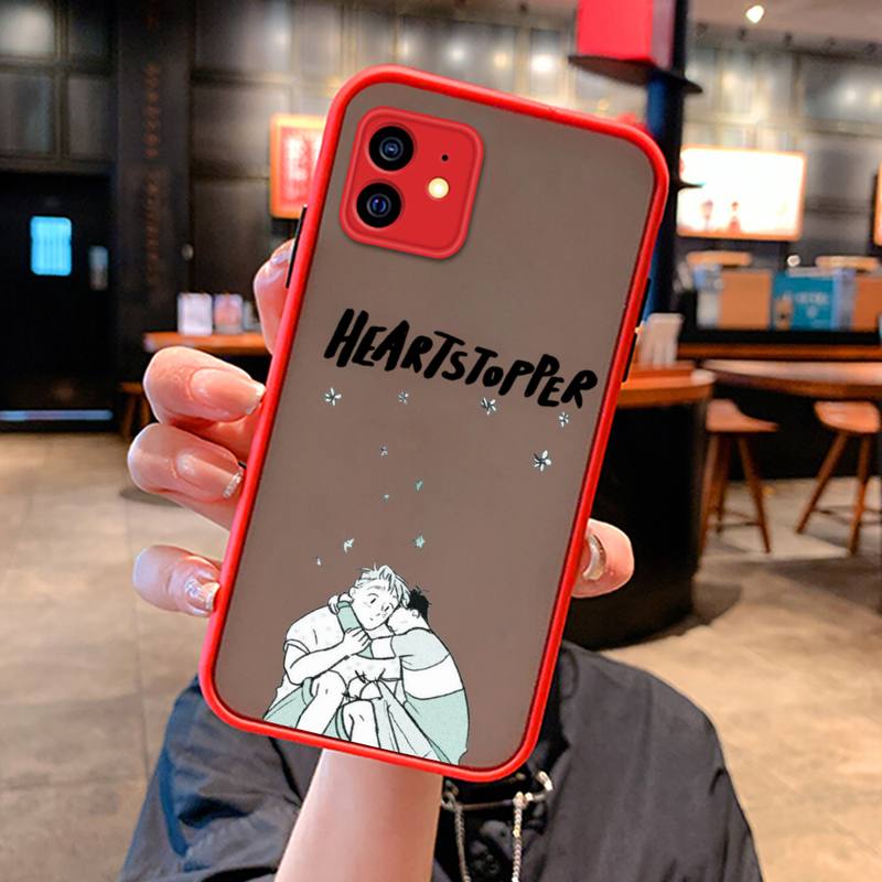 New Movie Heartstopper LGTB Phone Case For iphone 13 12 11 Pro Mini Max XS X 8 7 Plus SE 2022 XR Matte Transparent Light red