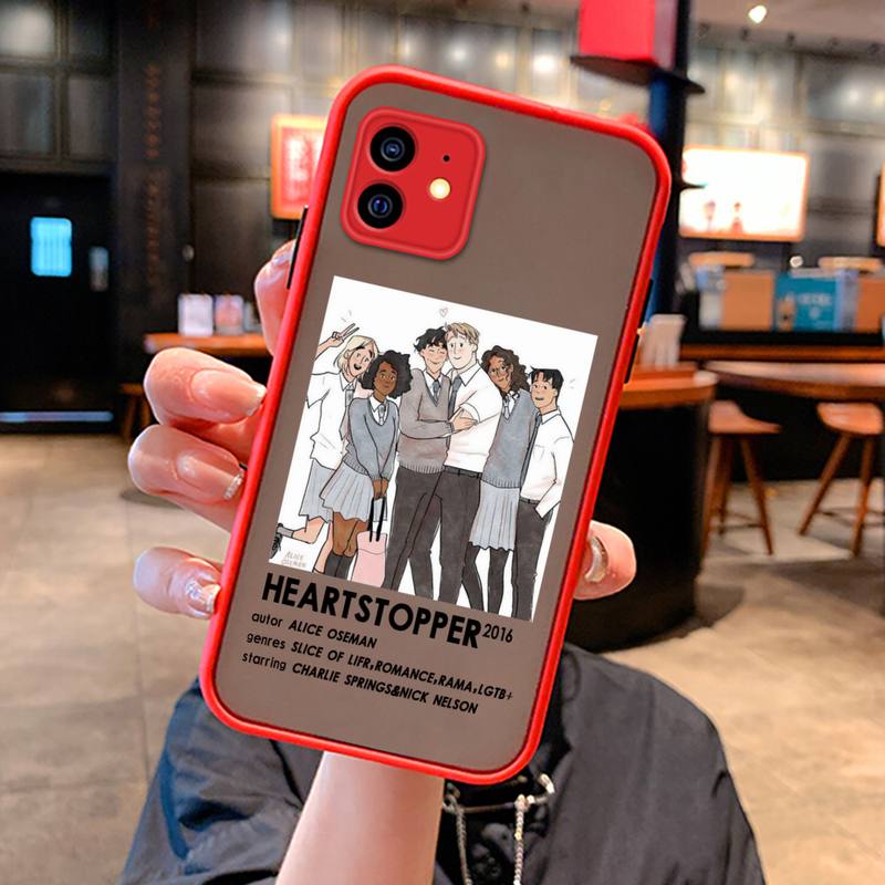 New Movie Heartstopper LGTB Phone Case For iphone 13 12 11 Pro Mini Max XS X 8 7 Plus SE 2022 XR Matte Transparent Light red