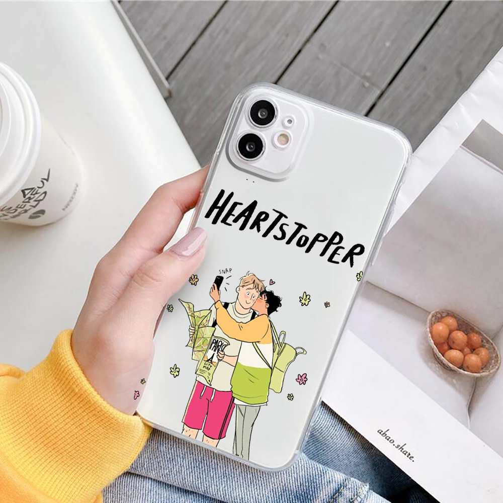new movie heartstopper transparent phone case for iphone 11 12 13 pro xs max mini xr x 7 8 6plus se soft  mobile phone cover 2984