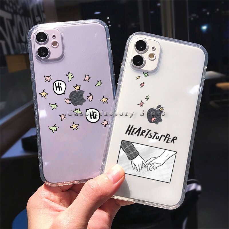 new movie heartstopper transparent phone case for iphone 11 12 13 pro xs max mini xr x 7 8 6plus se soft mobile phone cover 3710