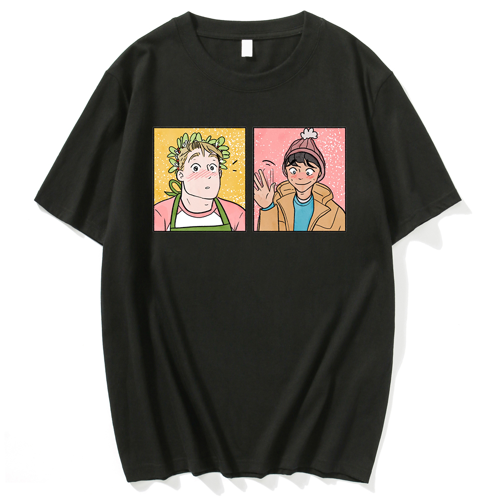 Nick and Charlie Anime Graphic T Shirt Heartstopper Drama TV Series Classic Tshirts Women Men Casual Manga Clothes Ropa Hombre
