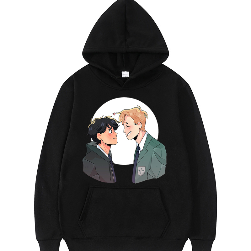 Nick And Charlie Heartstopper Hoodies Alice Oseman Webcomic Fans Men's Clothing Casual Soft Hooded Sweatshirt