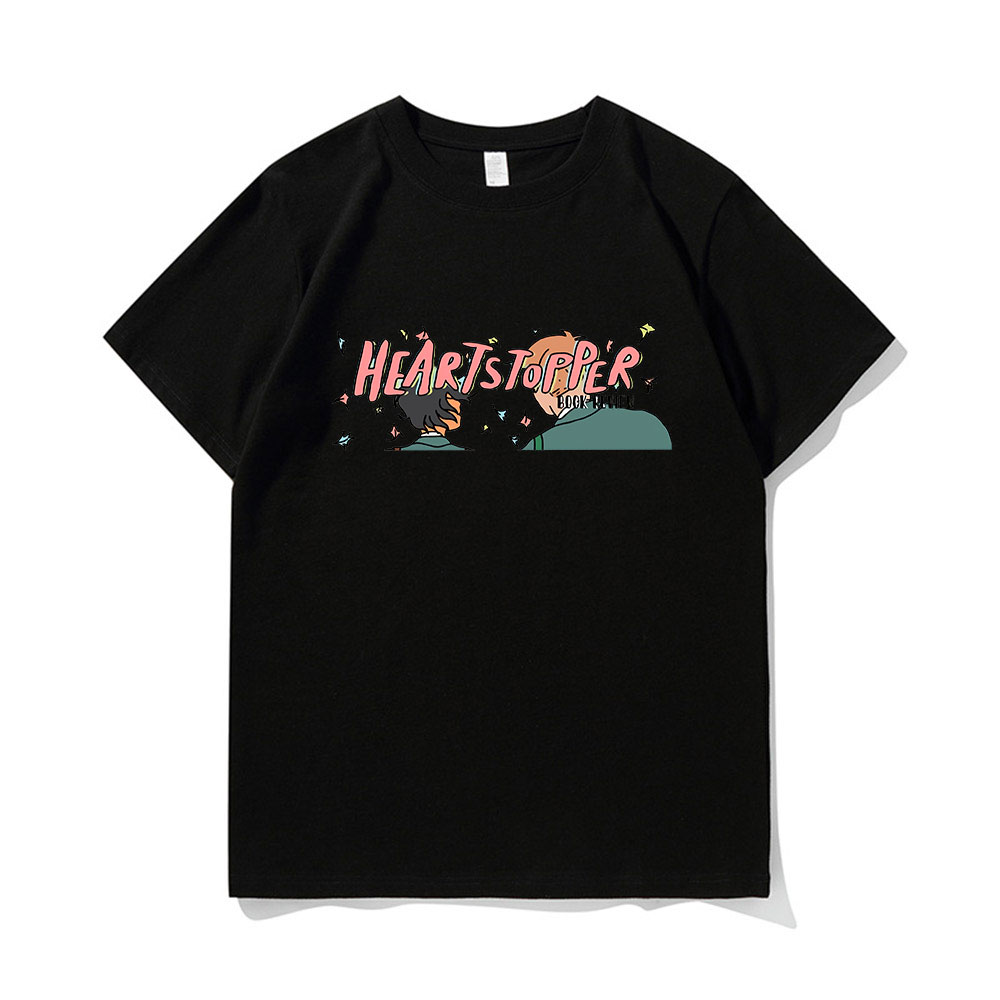 Nick and Charlie Heartstopper T Shirt Gay and Lesbian Fans Tee Tops 100% Cotton Cartoon Anime Summer T shirt Unisex Oversized