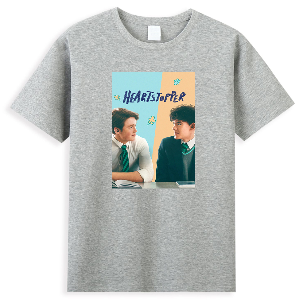 nick and charlie heartstopper t shirt gay and lesbian fans tee tops 100 cotton summer t shirt cartoon anime clothes eu size 2447