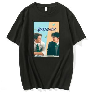 nick and charlie heartstopper t shirt gay and lesbian fans tee tops 100 cotton summer t shirt cartoon anime clothes eu size 7846