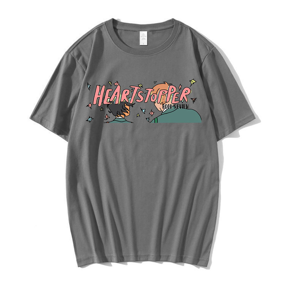 Nick and Charlie Heartstopper T Shirt Gay and Lesbian Fans Tee Tops 100% Cotton Summer T shirt Cartoon Anime Clothes Oversized