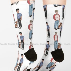 Nick And Charlie Take Me For A Walk Heartstopper Socks Slipper Socks For Women Design Cute Socks  Creative Funny Socks Art