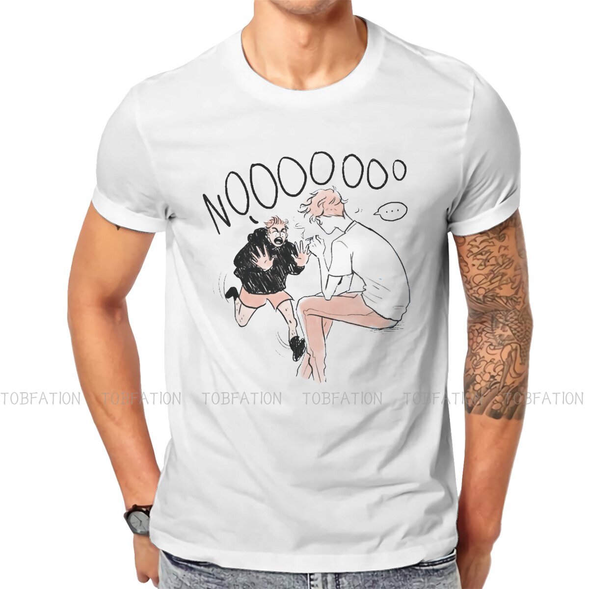 No Smoking Round Collar TShirt Alice Oseman Heartstopper Comic Pure Cotton Original T Shirt Men Tops Individuality Oversized