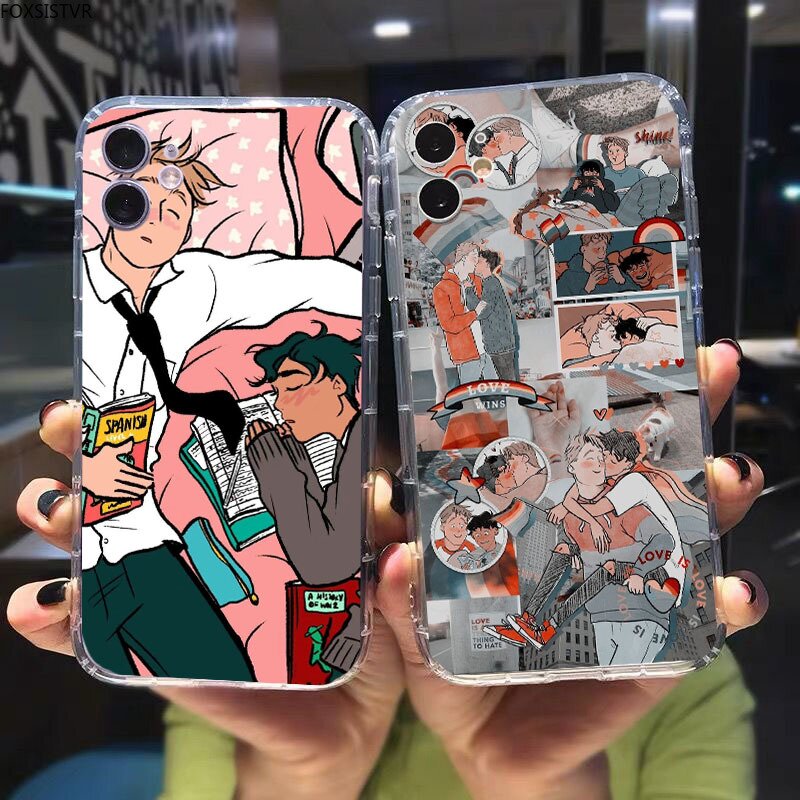 phone case for iphone 13 12 11 8 7 6 6s xs x xr plus pro max mini se 2022 heartstopper anime nick and charlie shockproof funda mobile phone cases & covers 1196