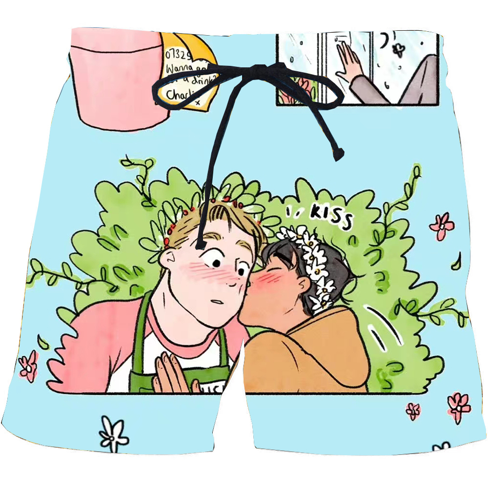 Summer Heartstopper Manga Beach Shorts Short Sleeve Men Women Shorts Harajuku Streetwear 2022 Casual Style Short Pants