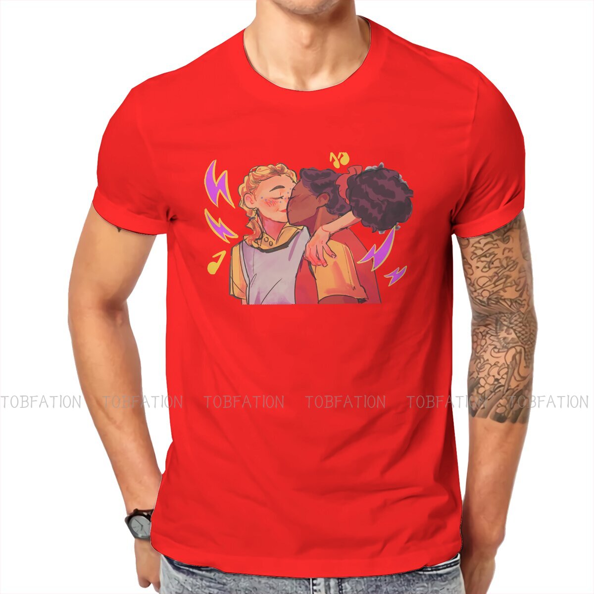 Tara and Darcy O Neck TShirt Alice Oseman Heartstopper Comic Pure Cotton Original T Shirt Man's Tops Fashion Plus Size Hot Sale
