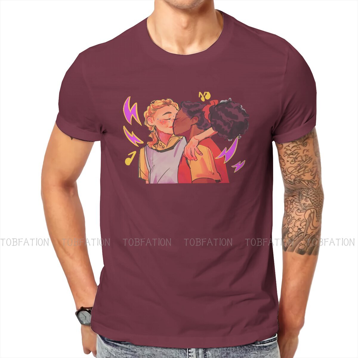 Tara and Darcy O Neck TShirt Alice Oseman Heartstopper Comic Pure Cotton Original T Shirt Man's Tops Fashion Plus Size Hot Sale