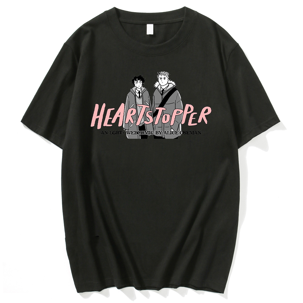 Tee Nick and Charlie Heartstopper Anime TShirt Gay and Lesbian Fans Harajuku Aesthetic  Ropa Hombre Camisetas De Mujer