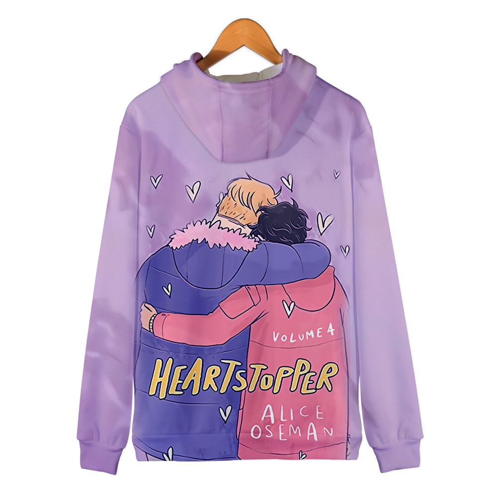TV Series Heartstopper Zipper Sweatshirts Animation Long Sleeve Fleece Spring Clothes Gay and Lesbian Novelty Hoodies
