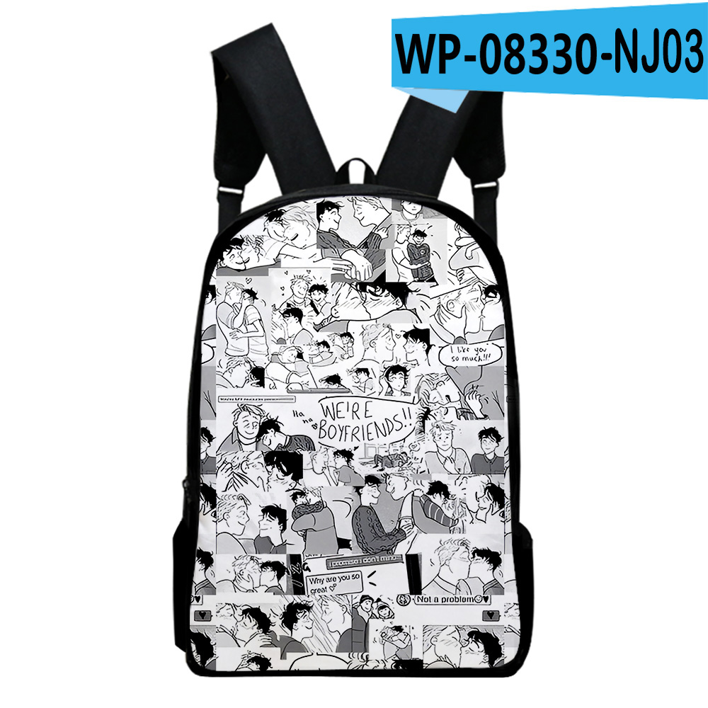 tv show heartstopper rucksack unique laptop bag harajuku daypacks hip hop schoolbag fashion travel bag casual zip backpack 2840