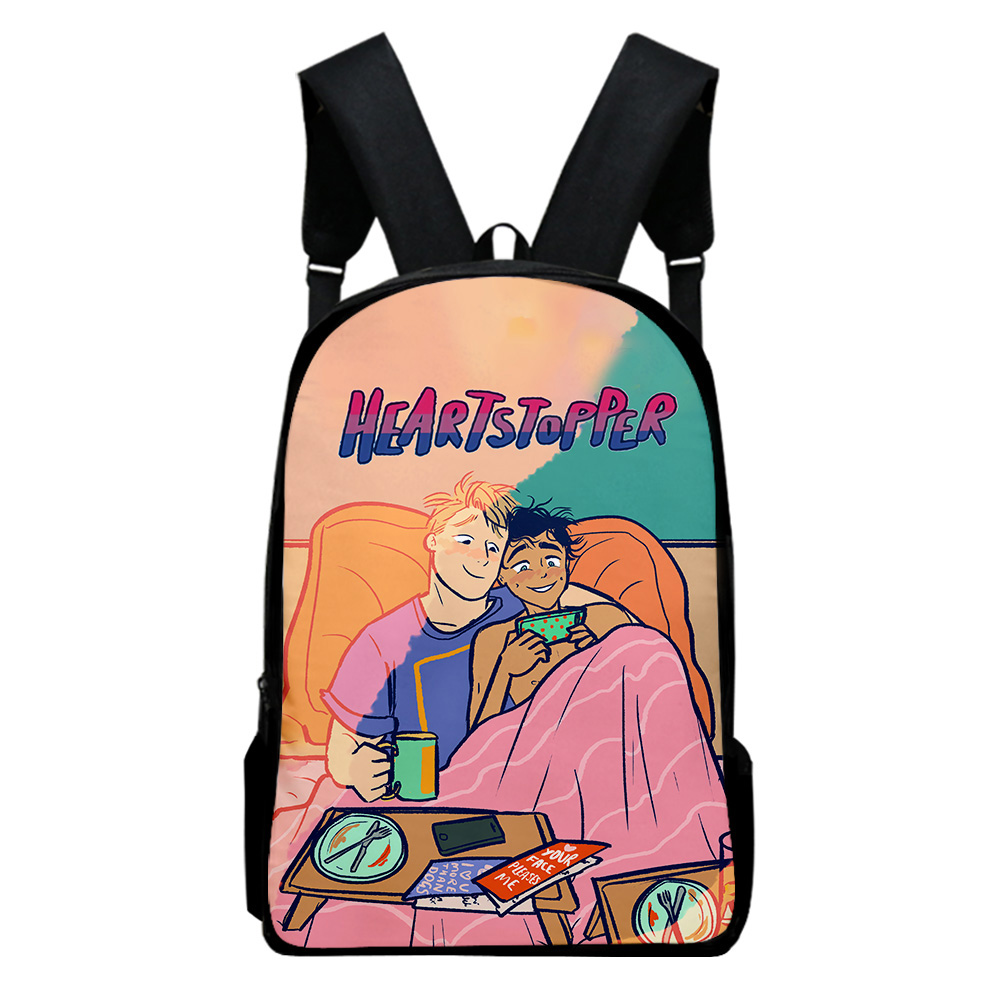 tv show heartstopper rucksack unique laptop bag harajuku daypacks hip hop schoolbag fashion travel bag casual zip backpack 5986